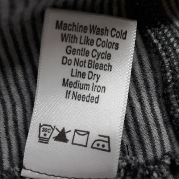 Coldwater Creek Cotton Casual Sporty Open Cardigan Monotone Gray Striped Sz 14 - Picture 10 of 11